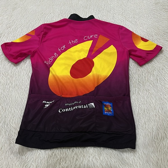 Sugoi pink yellow riding for the cure cycling jersey size xl - Picture 5 of 6